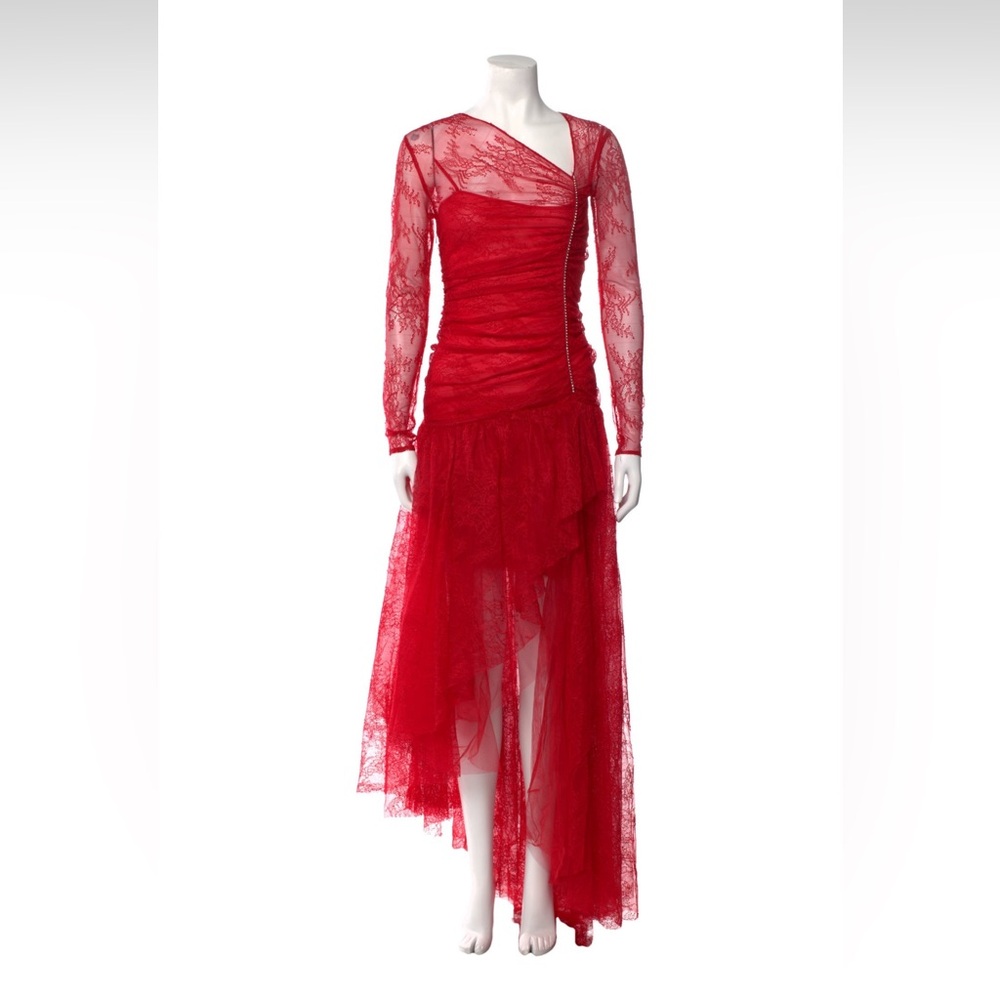 RARE Red Lace Evening Gown